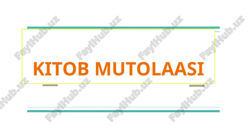 kitob mutolaasi — PPTX
