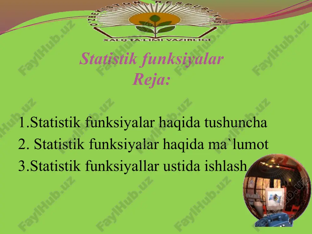 statistik funksiyalar — PPTX
