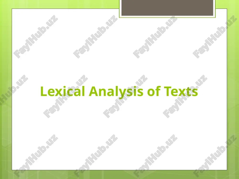 lexical analysis of texts — PPTX