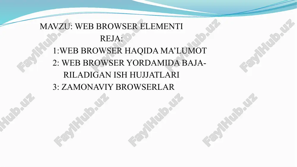 web browser elementi — PPTX