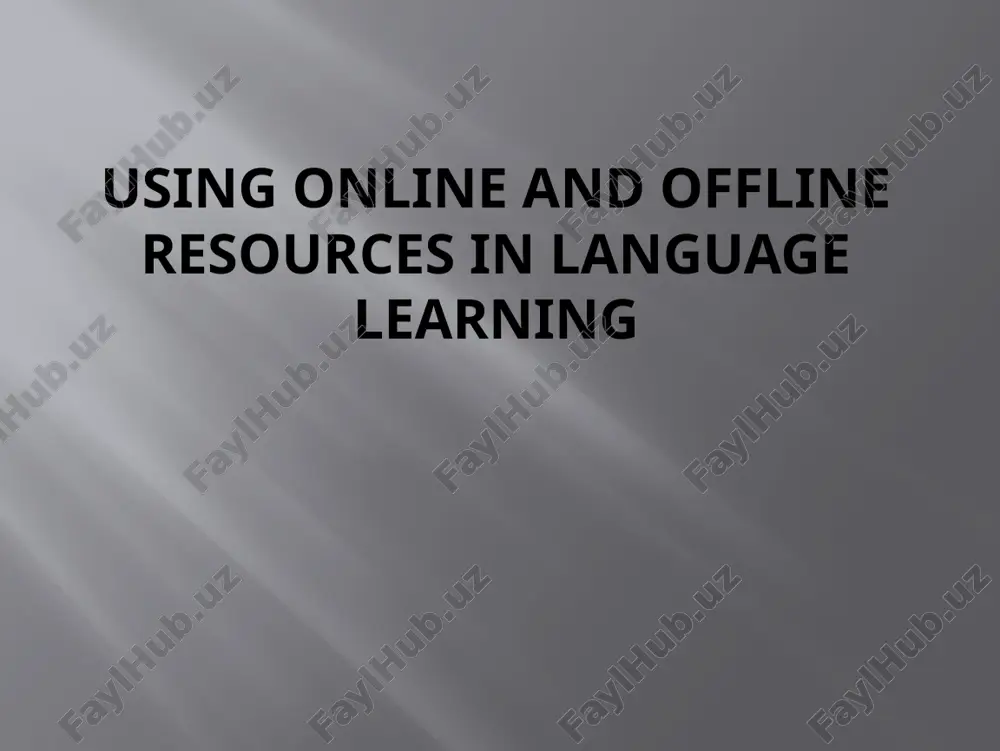 using online and offline resources in language learning — PPTX