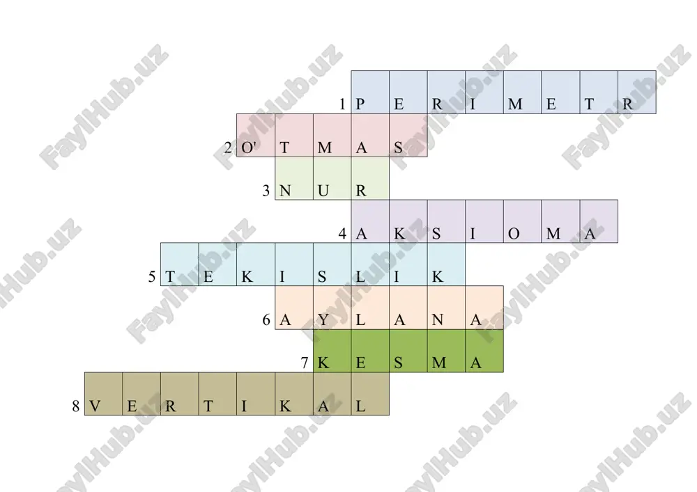 geometrik shakllar krossvord — DOCX