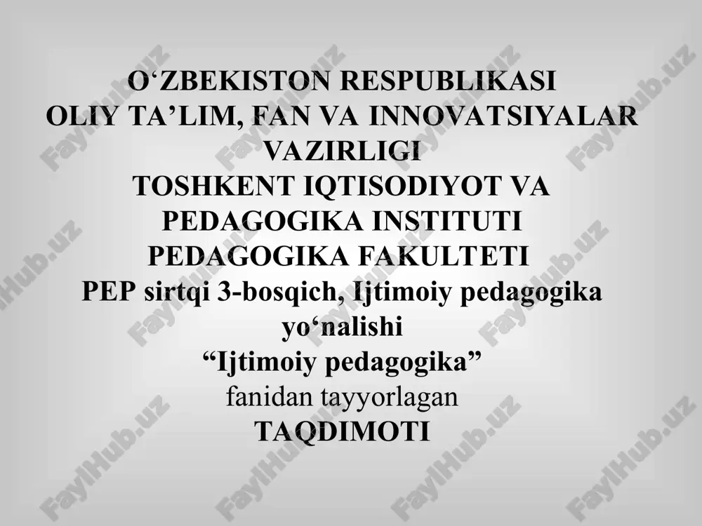 kurs ishi — PPT