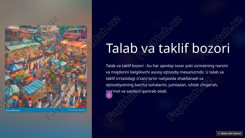 talab va taklif bozori — PPTX