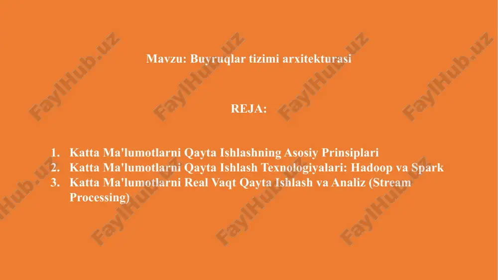 buyruqlar tizimi arxitekturasi — PPTX