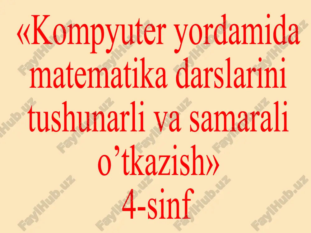 4-sinf. matematika — PPTX