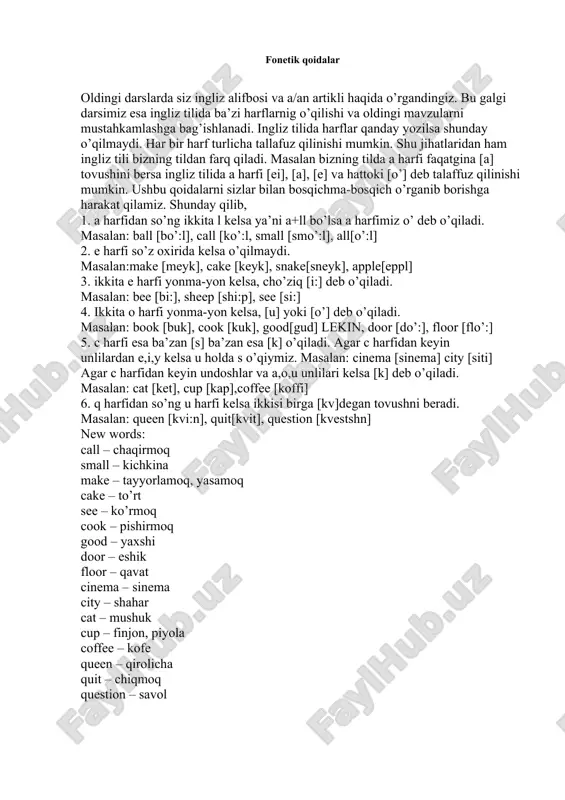 fonetik qoidalar — DOCX