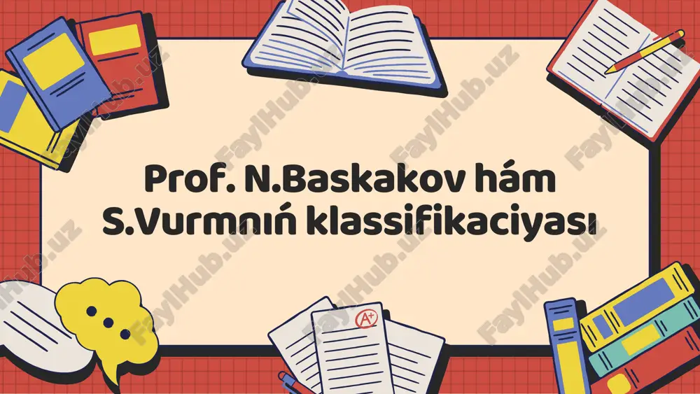 prof.n.baskakov hám s.vurmnıń klassifikaciyası — PDF