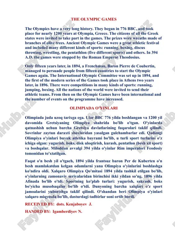 the olympic games — DOCX