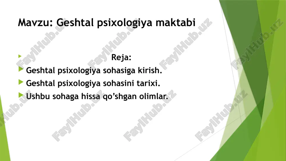 geshtal psixologiya maktabi — PPTX