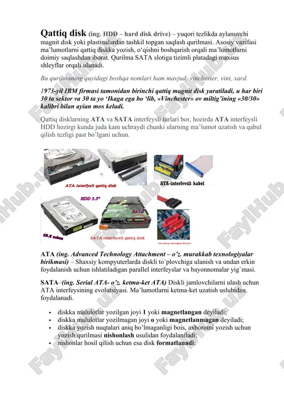 qattiq disk hdd – hard disk drive — DOCX