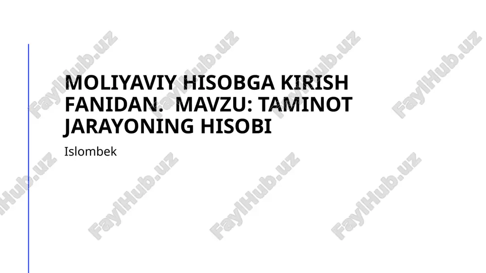 moliyaviy hisob — PPTX