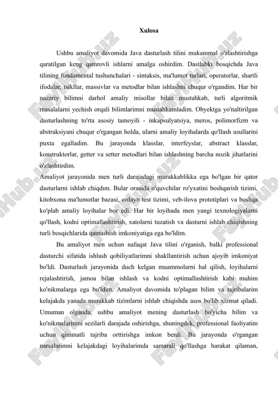 amaliyot xulosa — DOCX