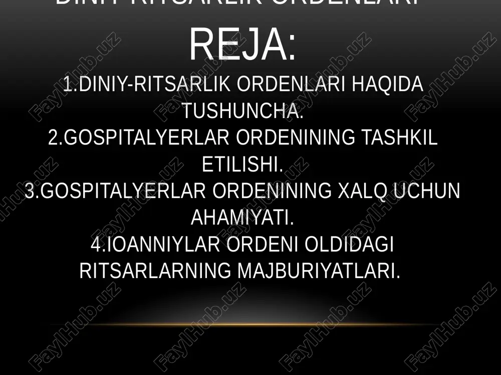 diniy-ritsarlik ordenlari — PPTX