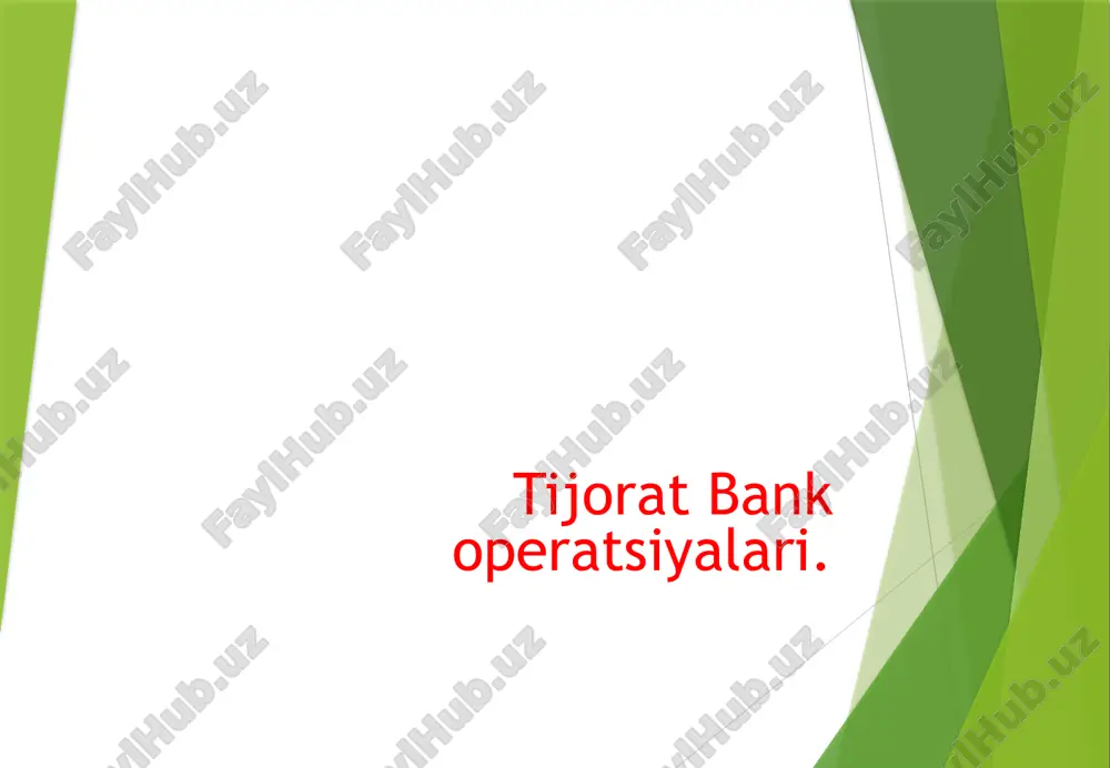 tijorat bank operatsiyalari — PPTX