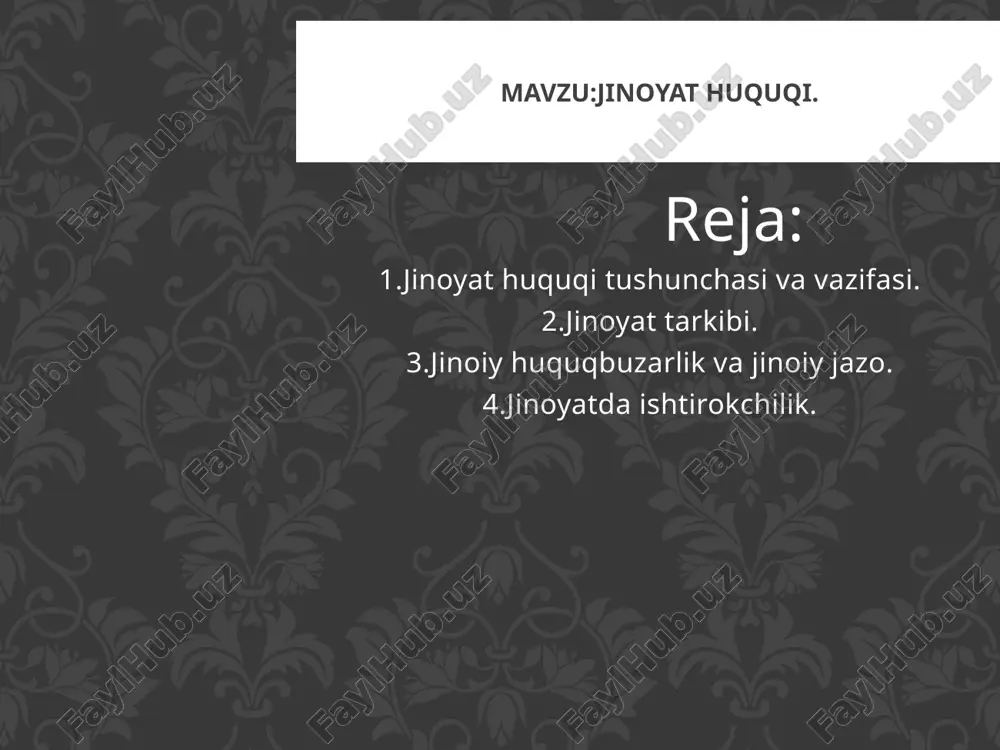 jinoyat huquqi — PPTX