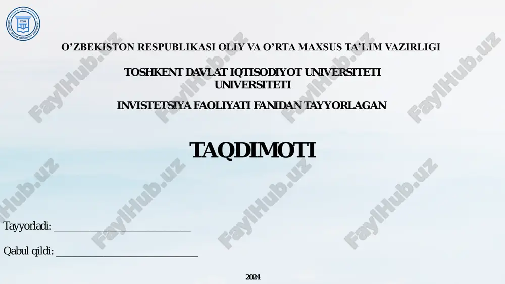 ozarbayjon davlatining investatsiya tahlili — PDF