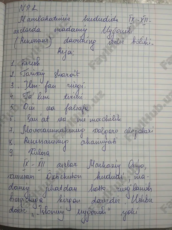 mamlakatimiz hududida 9-12 asrlarda renessans — PDF