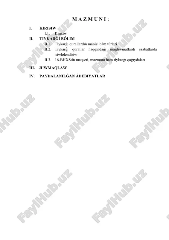 tiykarǵı qurallar — DOCX