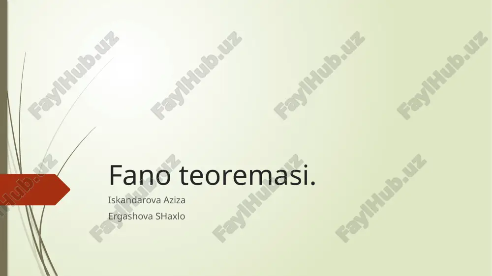 fano teoremasi — PPTX