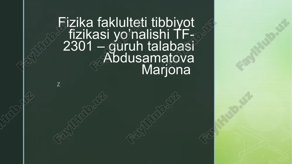 chiziqli tezlatkichlar tuzilishi va ishlash prinsipi — PPTX