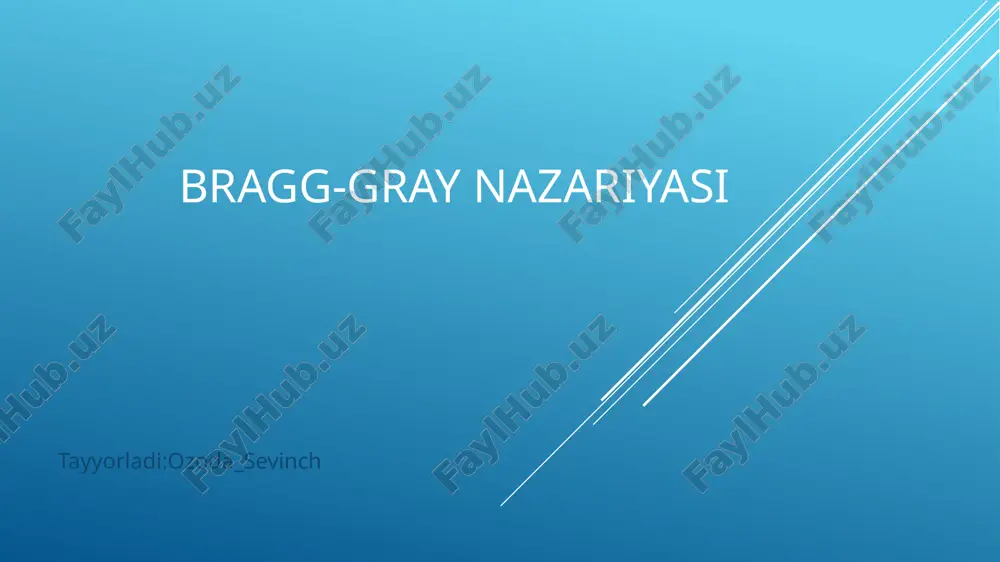bragg-gray nazariyasi — PPTX