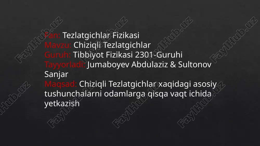 chiziqli tezlatkichlar — PPTX