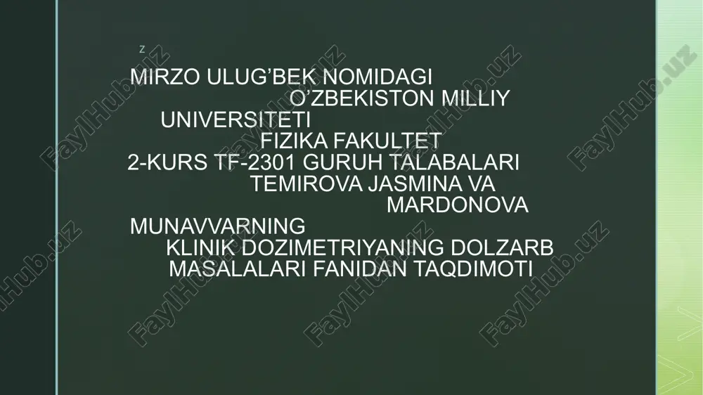 gamma spektroskopiya asboblari — PPTX