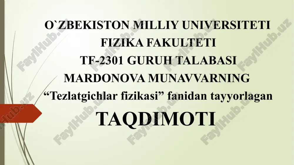 mikrotron va uning qo'llanishi — PPTX