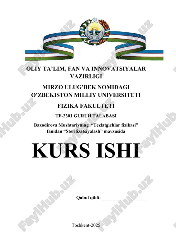 sterilizatsiyalash — DOCX