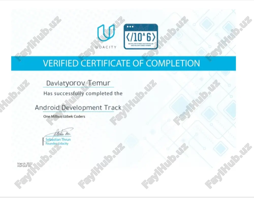 udacity verified certificate of completion — PDF