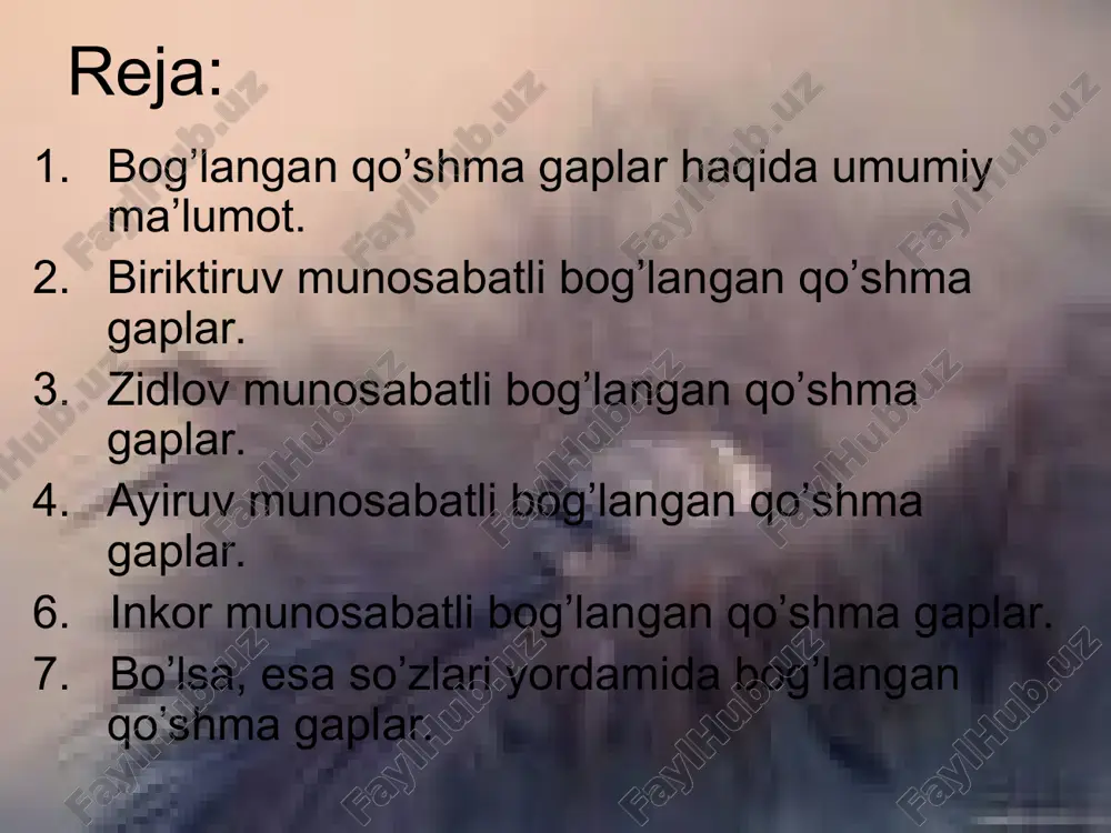 bogʻlangan qoʻshma gaplar — PPT