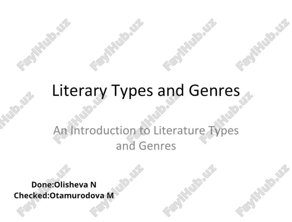 literary types and genres — PDF