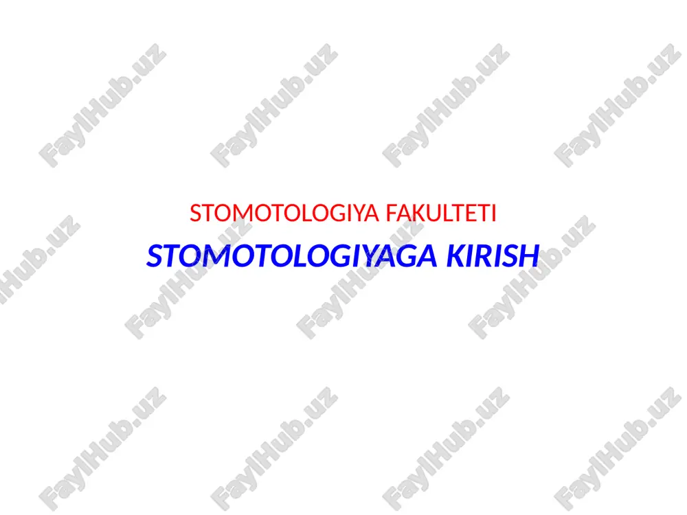stomotologiya kirish — PPTX