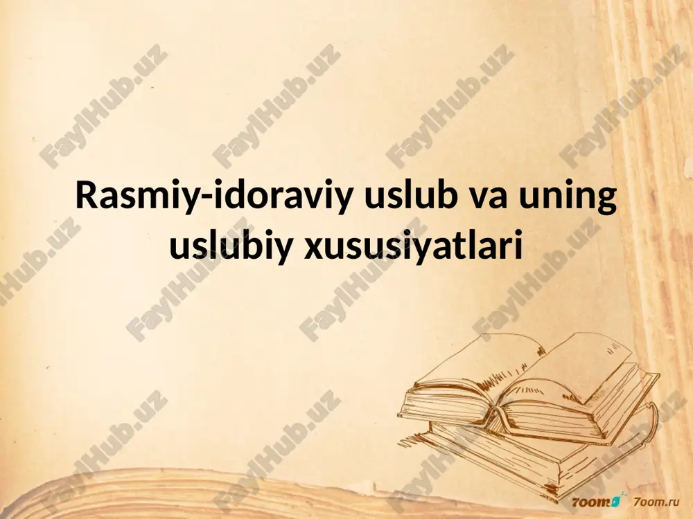 rasmiy-idoraviy uslub va uning uslubiy xususiyatlari — PPTX