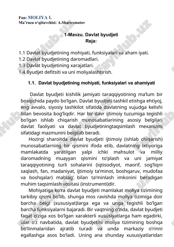 davlat byudjeti — DOC