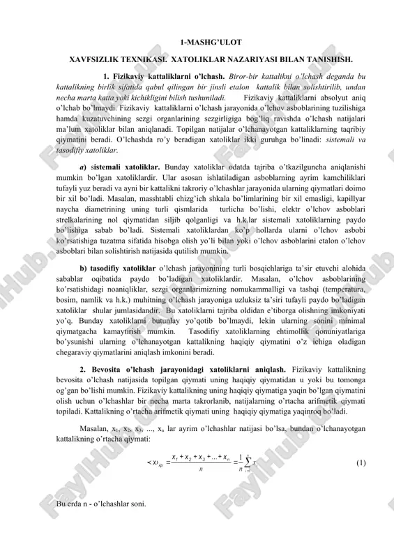 xavfsizlik texnikasi — DOC
