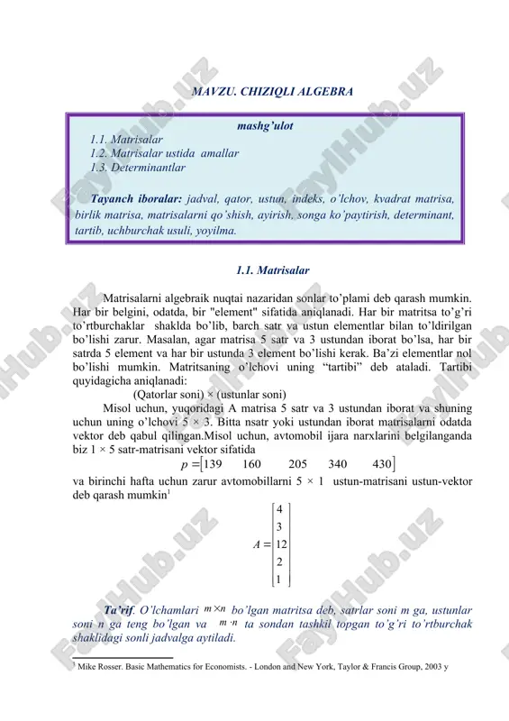 matrisalar — DOC