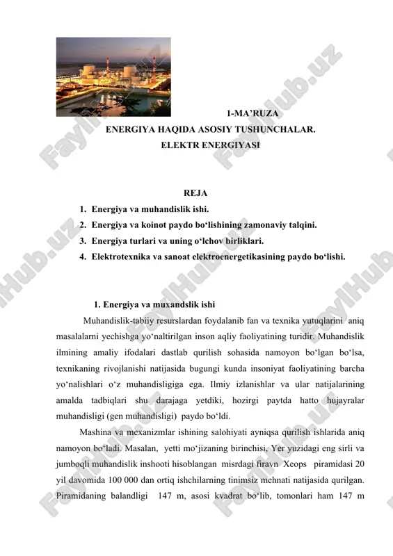 energiya haqida ma'ruzalar — DOC