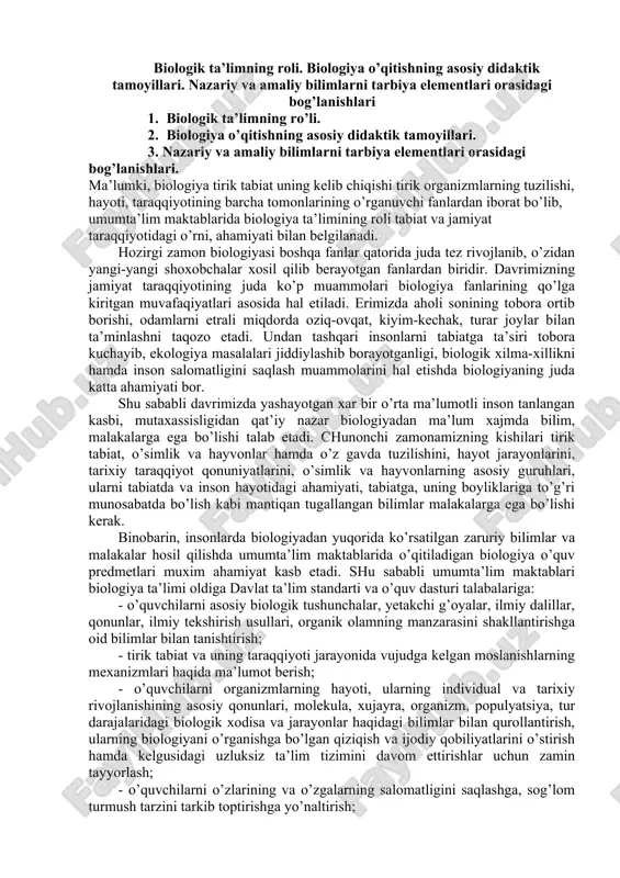 biologik ta'limning roli — DOC