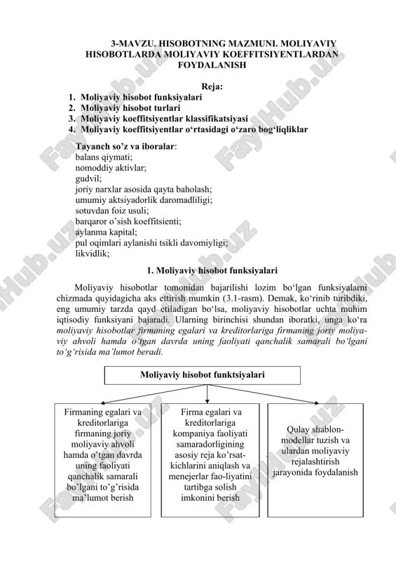 moliyaviy hisobot funksiyalari — DOC