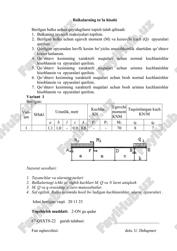 epyuralar va kuchlanishlar teoriyasi — DOC