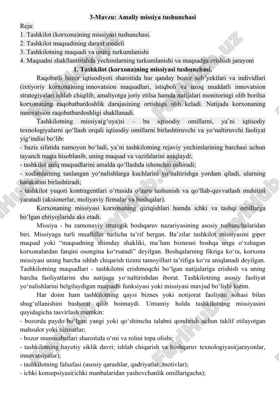 amaliy missiya tushunchasi — DOC