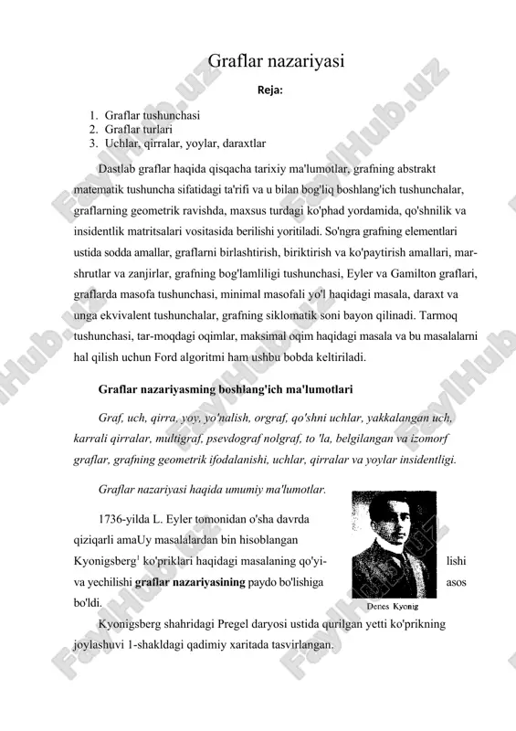 graflar nazariyasi — DOC