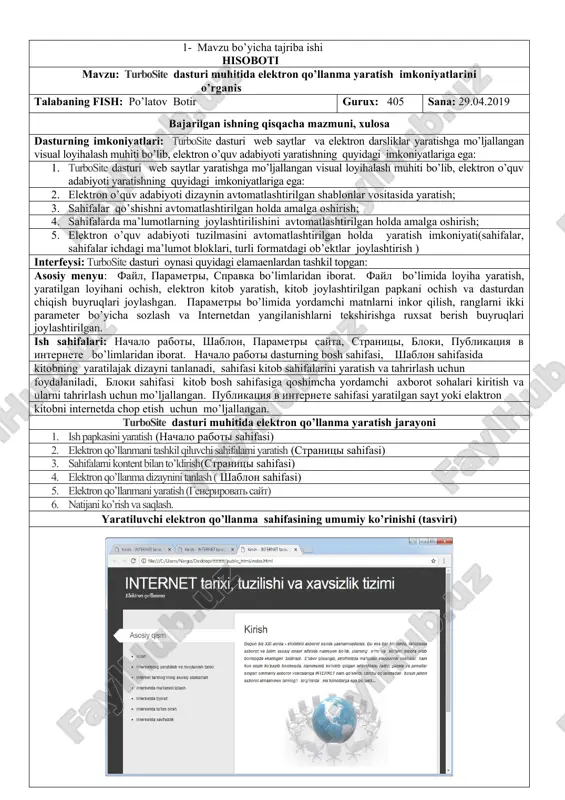 turbosite dasturi — DOC