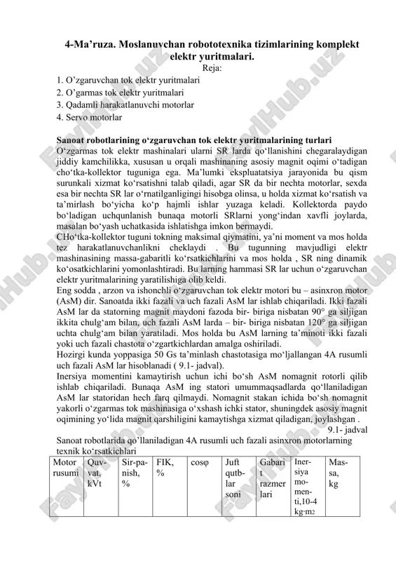 o‘zgaruvchan tok elektr yuritmalari — DOC