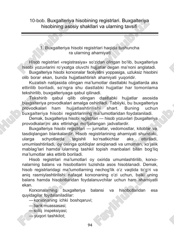 buxgalteriya hisobi registrlari — DOC