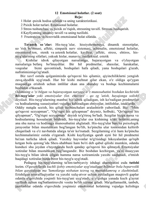emotsional holatlar — DOC