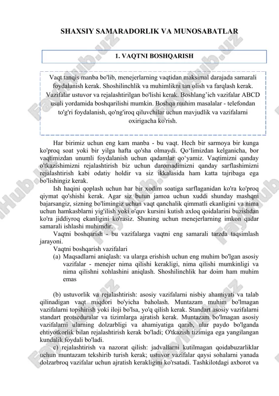 vaqt boshqarish — DOC