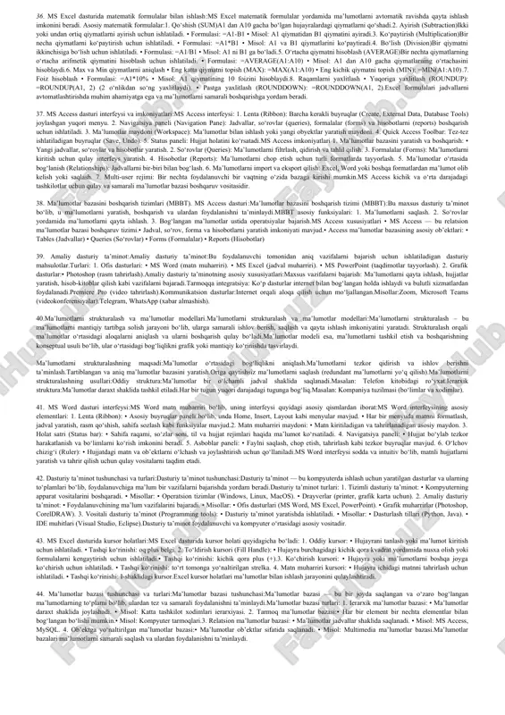 ms access dasturi — DOC